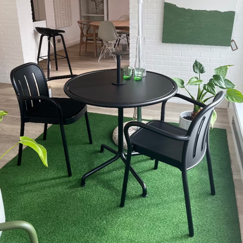 hay deville outdoor furniture dining set in black in innes gallery in hessle with Host portable lamp