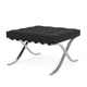 Knoll Barcelona Relax Footstool black leather three-quarter view