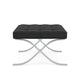 Knoll Barcelona Relax Footstool black leather side view
