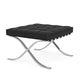 Knoll Barcelona Relax Footstool black leather rear three-quarter view