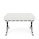 Knoll Barcelona Relax Footstool white leather front view