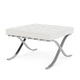 Knoll Barcelona Relax Footstool white leather three-quarter view