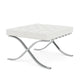 Knoll Barcelona Relax Footstool white leather rear three-quarter view