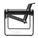 Knoll Wassily Lounge Chair in Black Leather, Onyx Matte Frame — packshot, detail