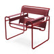 Knoll Wassily Lounge Chair in Red Leather, Dark Red Ultra Matte — packshot