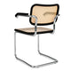 Knoll Cesca Dining Armchair Cane Seat & Back in Dark Stain — packshot, detail