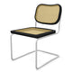 Knoll Cesca Dining Chair Cane Seat & Back in White, Matt Black frame — packshot