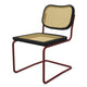 Knoll Cesca Dining Chair Cane Seat & Back in Dark Red, Matt Black frame — packshot