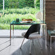 Knoll Florence Knoll Mini Desk in Clear Glass — lifestyle, with Saarinen Executive Chair