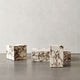 Audo Plinth Low Table in Calacatta Viola Marble — studio with Audo Plinth Tall and Audo Plinth Cubic