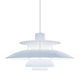 Louis Poulsen PH 5 320 Opal Pendant in Opal Pale Blue — packshot, lit