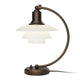 Louis Poulsen PH 2/2 Luna Aged Brass Opal Table Lamp — packshot, lit
