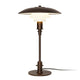 Louis Poulsen PH 3/2 Aged Brass Opal Table Lamp — packshot, lit