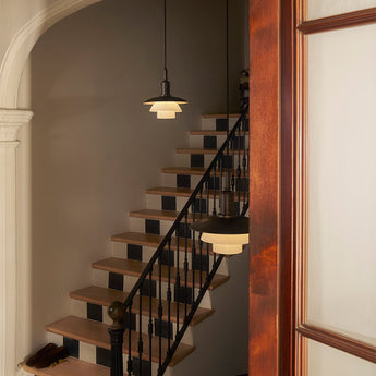 Louis Poulsen PH 3/3 Aged Brass Opal Pendant Light