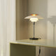 Louis Poulsen PH 80 Table Lamp in Opal White / High Lustre Chrome Plated — lifestyle, lamp on