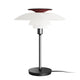 Louis Poulsen PH 80 Table Lamp in Opal White / High Lustre Chrome Plated — front view