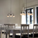 Louis Poulsen PH 1/1 Chandelier Centenary Edition 3-arm and 6-arm angled view in a Scandinavian interior