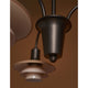 Louis Poulsen PH 1/1 Chandelier Centenary Edition 3-arm close-up detail, unlit, alternate angle