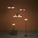 Louis Poulsen PH Centenary Edition full collection — floor lamp, table lamp and chandelier, illuminated