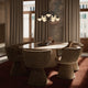 Louis Poulsen PH 1/1 Chandelier Centenary Edition 9-arm above a Venice dining room table