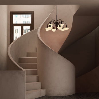 Louis Poulsen PH 1/1 Chandelier Centenary Edition 9-arm installed in a Venice hall setting