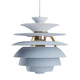 Louis Poulsen PH Snowball Pendant Light in Dusty Blue Brass — packshot, light off