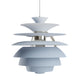 Louis Poulsen PH Snowball Pendant Light in Dusty Blue Chrome — packshot, light off