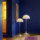 Louis Poulsen Panthella 400 Floor Lamp V3 in Opal White — lifestyle, VP Suite, with Panthella 500 Floor Lamp