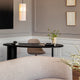 Audo The Eclipse Desk — lifestyle, with Audo Harbour Side Dining Chair and Audo Cyclades Vase