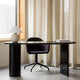 Audo The Eclipse Desk — lifestyle, with Audo Torso Table Lamp and Audo Harbour Dining Chair