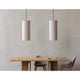 Audo Hashira Pendant Light — lifestyle, with Audo Androgyne Rectangular Dining Table and Audo Harbour Side Dining Chair