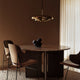 Audo Resonant Pendant Light — lifestyle, with Converge Book Ends, Penguin Dining Chair, Androgyne Dining Table