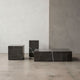 Audo Plinth Cubic Table — studio, with Audo Plinth Low and Audo Plinth Tall