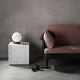 Audo Plinth Cubic Table — lifestyle, with Audo Septembre Sofa and Audo TR Bulb