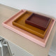 Montana Arrange Set of Three Trays in Amber, Masala & Acacia — on display, showroom