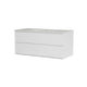 A white two-drawer storage cabinet with a textured light gray countertop and integrated sink, shown on a plain white background.