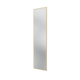 A tall, narrow rectangular wall mirror with a slim gold frame, shown against a plain white background.
