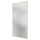 A tall rectangular wall mirror with a thin gold frame, shown at a slight angle on a plain white background.