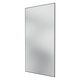 A rectangular wall mirror with a slim dark gray frame, shown at a slight angle against a plain white background.