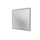 A square wall mirror with a thin dark gray frame, shown at a slight angle on a plain white background.