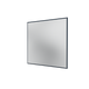 A square wall mirror with a thin dark navy blue frame, shown against a plain white background.