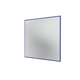 A square mirror with a thin dark blue border, shown against a plain white background.