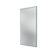 A rectangular wall mirror with a thin dark green frame, shown at a slight angle on a plain white background.