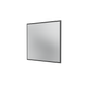 A square wall mirror with a thin dark gray frame, shown at a slight angle on a plain white background.