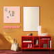 Montana Coat Racks 6 Hooks in Rhubarb — lifestyle, with Montana Notice Board and Mirror