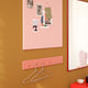 Montana Coat Racks 6 Hooks in Rhubarb — lifestyle, detail, with Montana Notice Board and Mirror