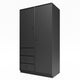 Montana ATTIRE III Wardrobe Anthracite lacquer plinth 7cm perspective