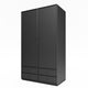 Montana ATTIRE IV Wardrobe Anthracite lacquer 3cm plinth perspective