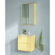 Montana Selection Reflect Cabinet Mirror in Camomile — studio, detail, with Montana Flow Basin in White Large Grains