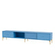 Montana Selection Octave VII TV Bench in Azure with brass legs — packshot